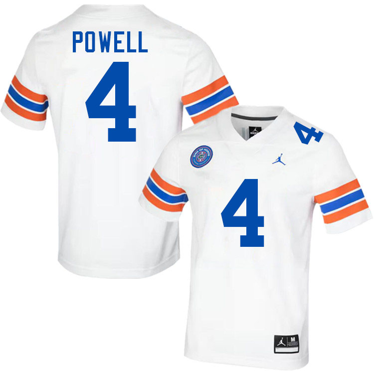 Brandon Powell Florida Jersey,Florida Gators #4 Brandon Powell Jersey Youth Uniforms-Throwback White